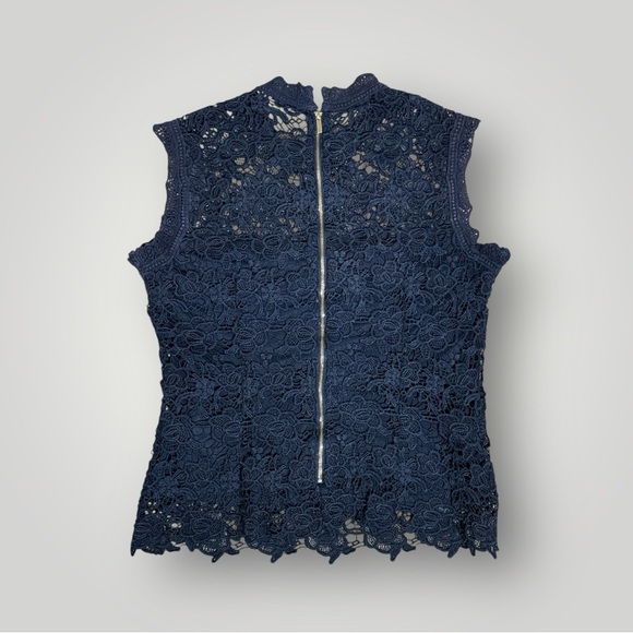 Nanette Lepore Navy Blue Lace Sleeveless Mock Neck Top Size
M - Picture 2 of 5